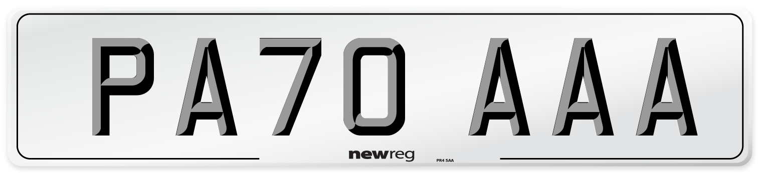 PA70 AAA Number Plate from New Reg